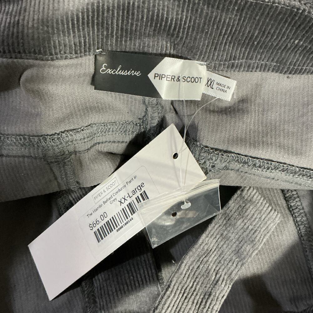 Piper & Scoot The Hamlin Belted Corduroy Pant In Grey Size Xxl — image 7 of 8